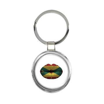 Lips Grenadian Flag : Gift Keychain Grenada Expat Country For Her Woman Feminine Sexy Souvenir