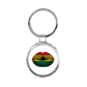 Lips Ghanaian Flag : Gift Keychain Ghana Expat Country For Her Woman Feminine Women Sexy Flags Lipstick