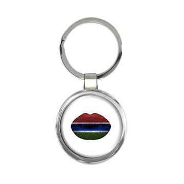 Lips Gambian Flag : Gift Keychain Gambia Expat Country For Her Women Feminine Woman Souvenir