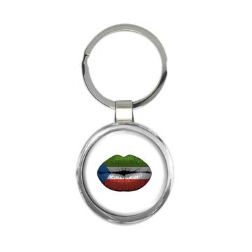 Lips Equatorial Guinean Flag : Gift Keychain Guinea Expat Country For Her Women Sexy Souvenir