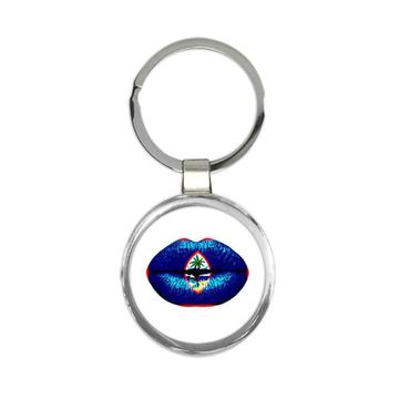 Lips Guamanian Flag : Gift Keychain Guam Expat Country For Her Woman Feminine Women Sexy Flags Lipstick