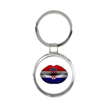 Lips Croatian Flag : Gift Keychain Croatia Expat Country For Her Woman Feminine Women Sexy Flags Lipstick
