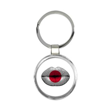 Lips Japanese Flag : Gift Keychain Japan Expat Country For Her Woman Feminine Women Sexy Flags Lipstick