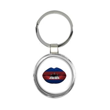 Lips Cambodian Flag : Gift Keychain Cambodia Expat Country For Her Women Feminine Sexy Souvenir