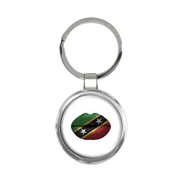 Lips Saint Kitts And Nevis Flag : Gift Keychain Expat Country For Her Women Feminine Sexy Lipstick