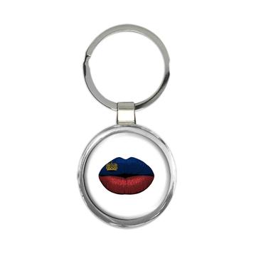 Lips Liechtenstein Flag : Gift Keychain Citizen Expat Country For Her Woman Feminine Sexy Souvenir