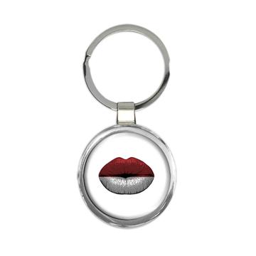 Lips Monegasque Flag : Gift Keychain Monaco Expat Country For Her Woman Feminine Sexy Souvenir