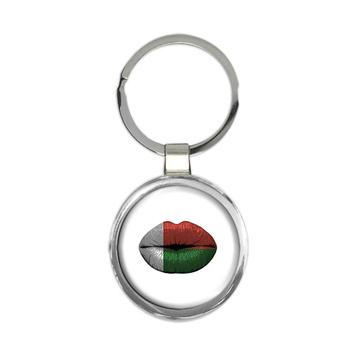 Lips Malagasy Flag : Gift Keychain Madagascar Expat Country For Her Woman Feminine Sexy Souvenir