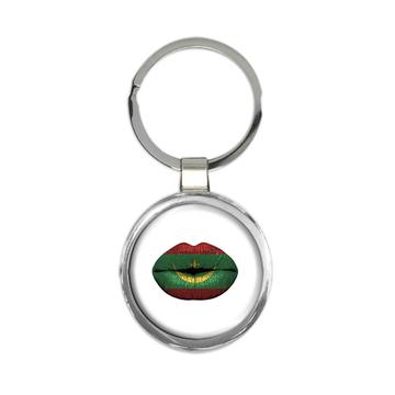 Lips Mauritanian Flag : Gift Keychain Mauritania Expat Country For Her Women Feminine Sexy Souvenir