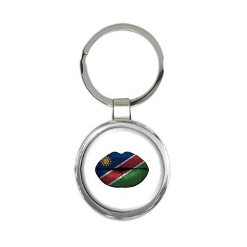 Lips Namibian Flag : Gift Keychain Namibia Expat Country For Her Woman Feminine Souvenir Lipstick