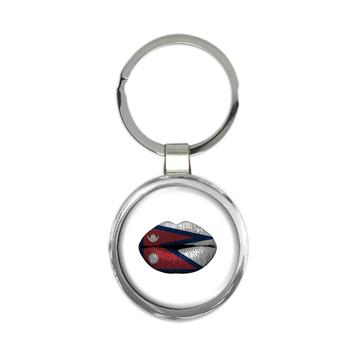 Lips Nepalese Flag : Gift Keychain Nepal Expat Country For Her Woman Feminine Souvenir Sexy