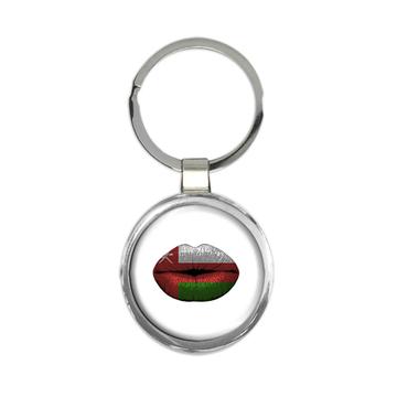 Lips Omani Flag : Gift Keychain Oman Expat Country For Her Woman Women Feminine Souvenir