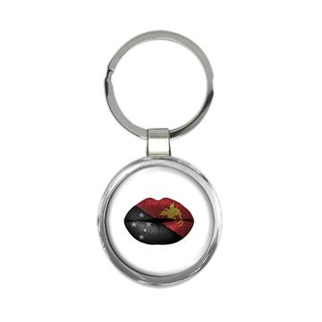 Lips Papua New Guinea Flag : Gift Keychain Guinean Expat Country For Her Woman Feminine Sexy