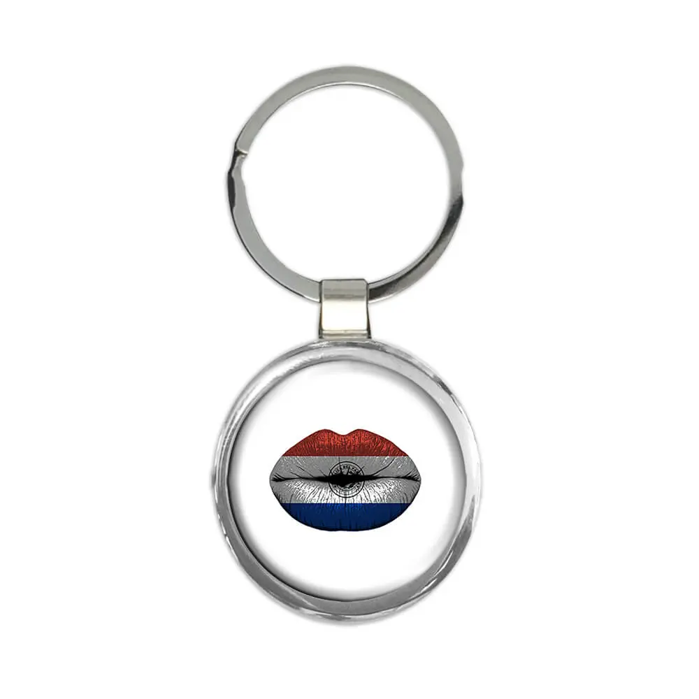 Lips Paraguayan Flag : Gift Keychain Paraguay Expat Country For Her Woman Feminine Souvenir