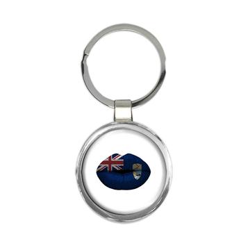 Lips Saint Helena Flag : Gift Keychain Expat Country For Her Woman Feminine Souvenir Lipstick Sexy