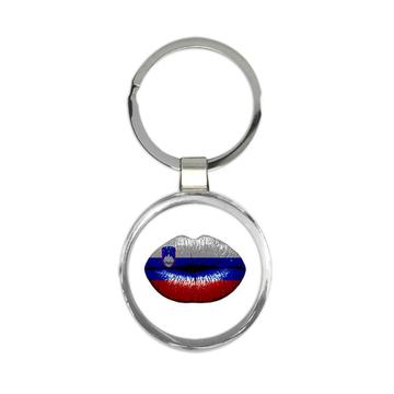 Lips Slovenian Flag : Gift Keychain Slovenia Expat Country