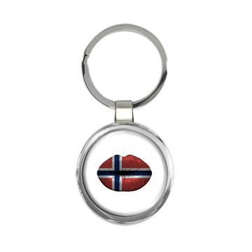 Lips Svalbard Flag : Gift Keychain Women Expat Country For Her Woman Feminine Souvenir Sexy