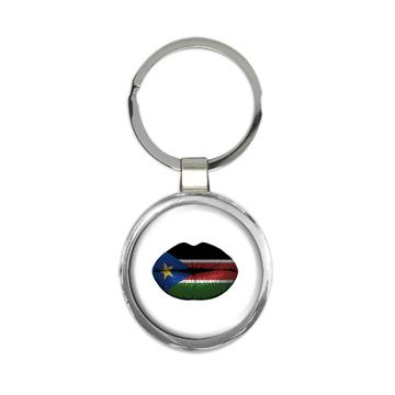 Lips South Sudanese Flag : Gift Keychain Sudan Expat Country For Her Woman Feminine Sexy