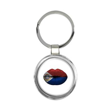 Lips Sint Maarten Flag : Gift Keychain Women Expat Country For Her Woman Feminine Lipstick Sexy