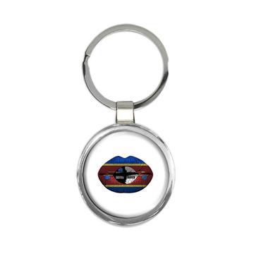 Lips Swazi Flag : Gift Keychain Swaziland Expat Country For Her Woman Feminine Souvenir Sexy