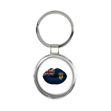 Lips Turk And Caicos Islands Flag : Gift Keychain Islander Expat Country For Her Women Feminine Sexy