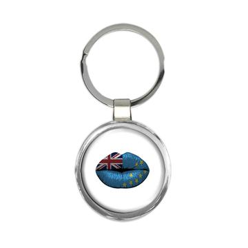 Lips Tuvaluan Flag : Gift Keychain Tuvalu Expat Country For Her Woman Feminine Sexy Lipstick