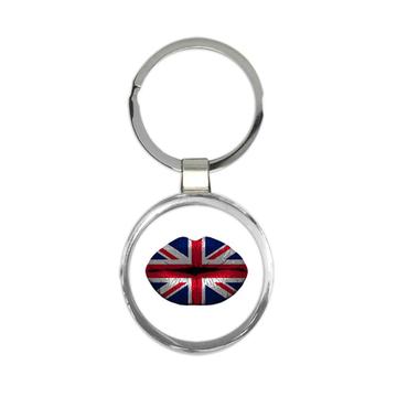 Lips British Flag : Gift Keychain United Kingdom Expat Country