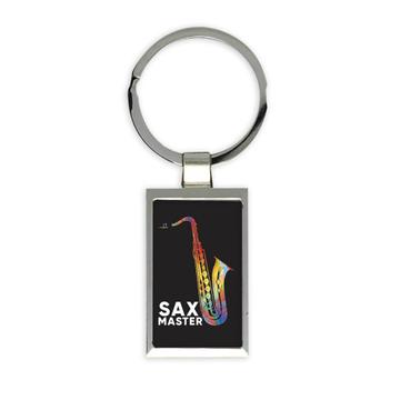 Sax Master Musician Rainbow Colors Wall Art Poster : Gift Keychain Saxophone Instrument