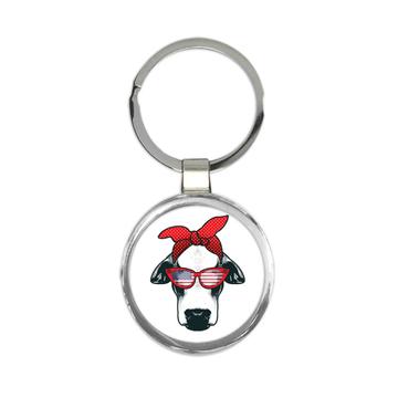 Funny Cow Face : Gift Keychain USA Glasses American Fashion Animal Cute Best Friend