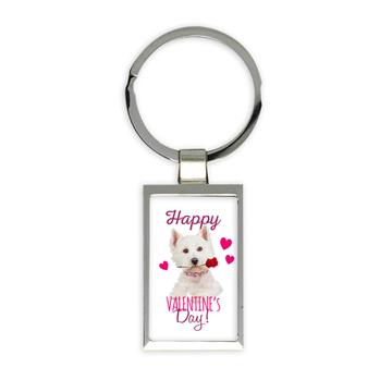 West Highland White Terrier Rose : Gift Keychain Valentines Day Love Dog Puppy Pet Animal