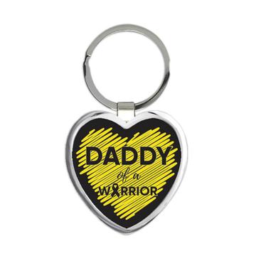 Daddy Of A Warrior : Gift Keychain Childhood Cancer Awareness Support For Father Fight