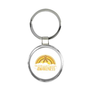 Childhood Cancer Awareness Rainbow : Gift Keychain Gold Ribbon September Charity Month