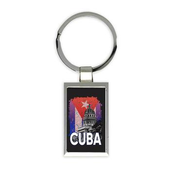 Cuba Cuban Flag La Habana : Gift Keychain Capital Capitol National Independence Day