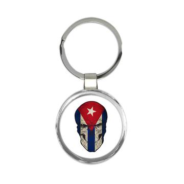 Cuban Flag Cuba Skull : Gift Keychain National Colors Star Independence Day Latin