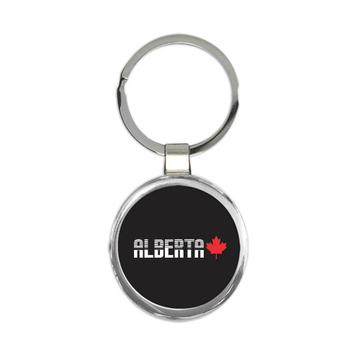 Alberta Canada : Gift Keychain For Canadian Maple Leaf Lover National Day Patriotic Cute Art Print