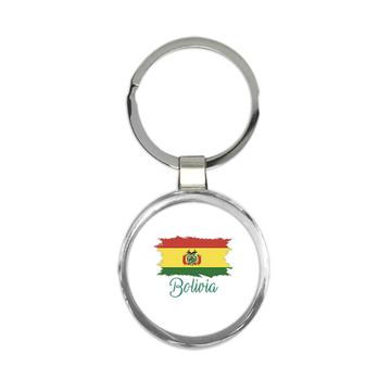 Bolivia Flag : Keychain Gift  Bolivian Country Expat