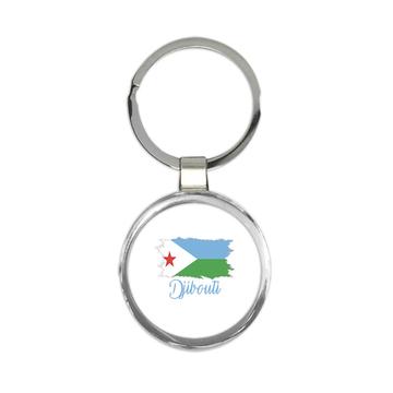 Djibouti Flag : Keychain Gift  Djiboutian Country Expat
