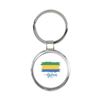 Gabon Flag : Keychain Gift  Gabonese Country Expat