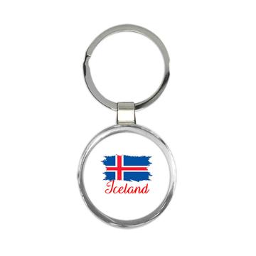 Iceland Flag : Keychain Gift  Icelandic Country Expat