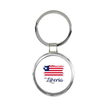 Liberia Flag : Keychain Gift  Liberian Country Expat