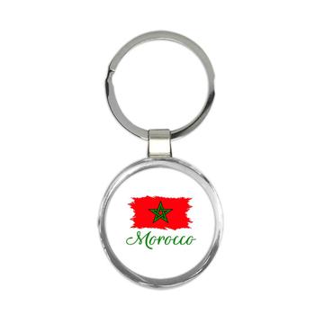 Morocco Flag : Keychain Gift  Moroccan Country Expat