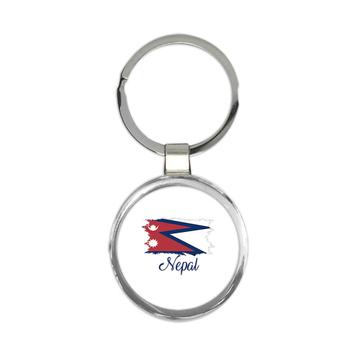 Nepal Flag : Keychain Gift  Nepalese Country Expat