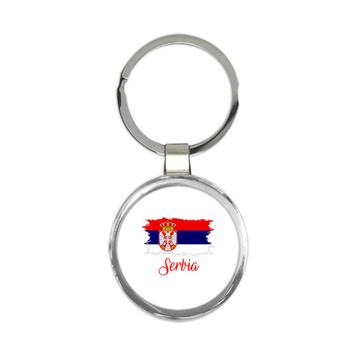 Serbia Flag : Keychain Gift  Serbian Country Expat