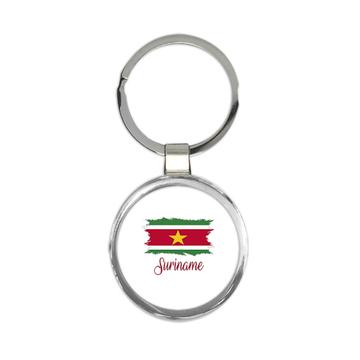 Suriname Flag : Keychain Gift  Surinamese Country Expat
