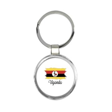Uganda Flag : Keychain Gift  Ugandan Country Expat