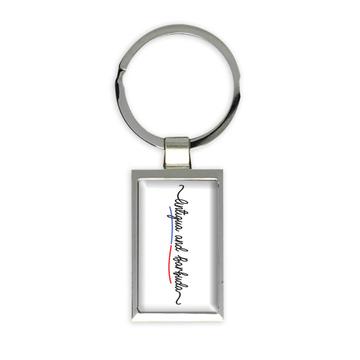 Antigua and Barbuda Flag Colors : Gift Keychain Citizen of Travel Expat Country Minimalist Lettering