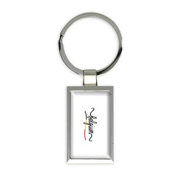 Belgium Flag Colors : Gift Keychain Belgian Travel Expat Country Minimalist Lettering