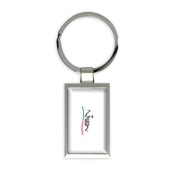 France Flag Colors : Gift Keychain French Travel Expat Country Minimalist Lettering