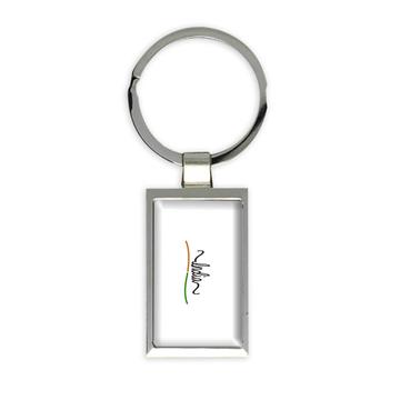 India Flag Colors : Gift Keychain Indian Travel Expat Country Minimalist Lettering