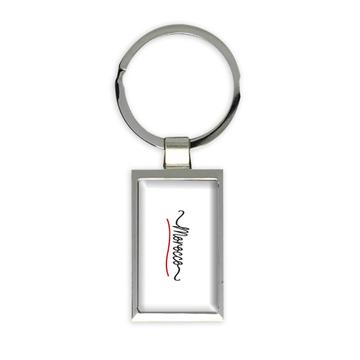 Morocco Flag Colors : Gift Keychain Moroccan Travel Expat Country Minimalist Lettering